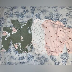 Carter's Pink and Green Long Sleeve Matching Set